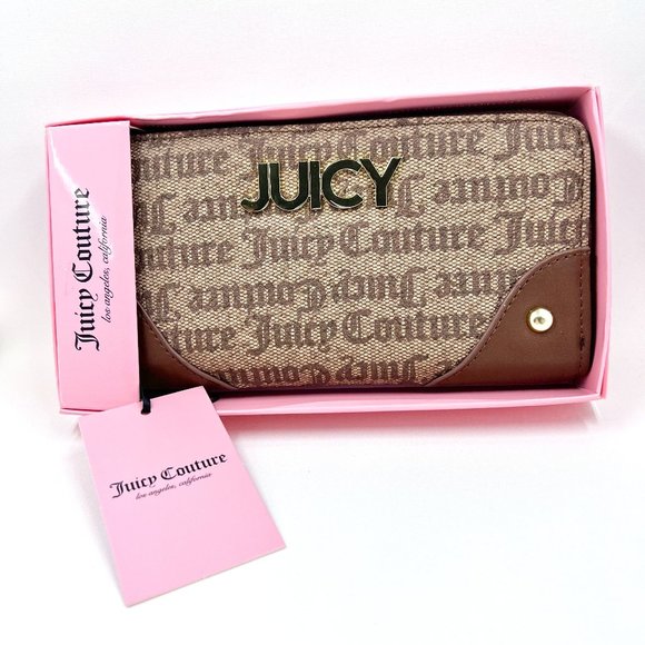 Juicy Couture Handbags - 🎉HP🎉 NIB - Juicy Couture - Brown w/ Gold Tone Accents Full Size Zipper Wallet